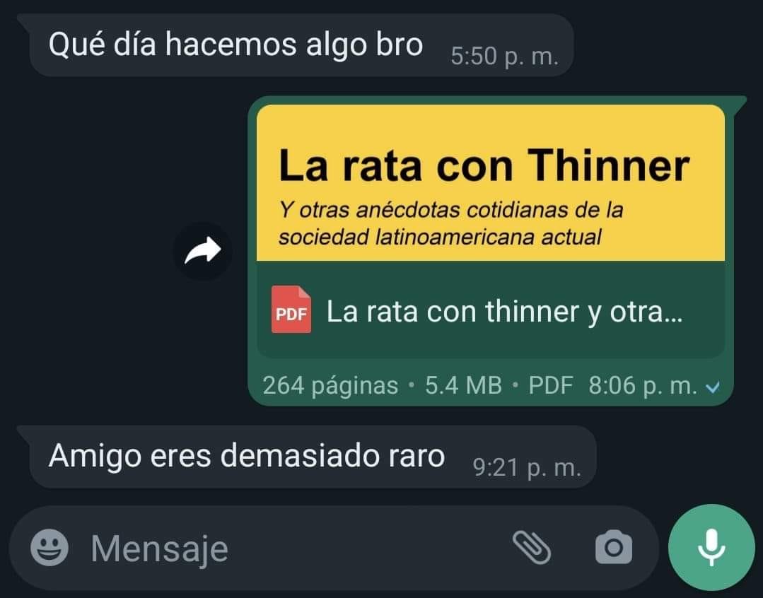 La Rata con Thinner y Otras Anécdotas – Un Viaje a la Memoria Colectiva